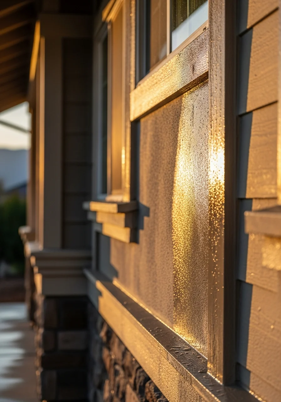 Close-up of skilled tradesperson working on home exterior repair, demonstrating hands-on craftsmanship and attention to detail.
